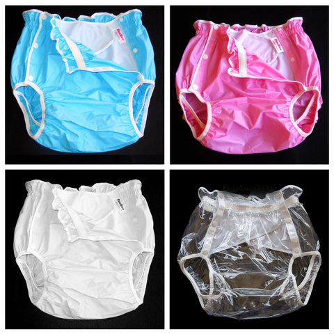 PEUBUD Reusable Plastic Diapers Cover / Waterproof Pants Worn Over
